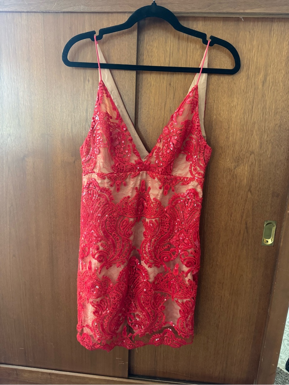 Free People Red Lace Mini Dress
